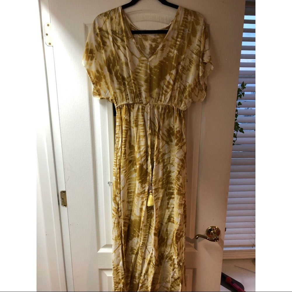Mustard tie dye maxi dress
